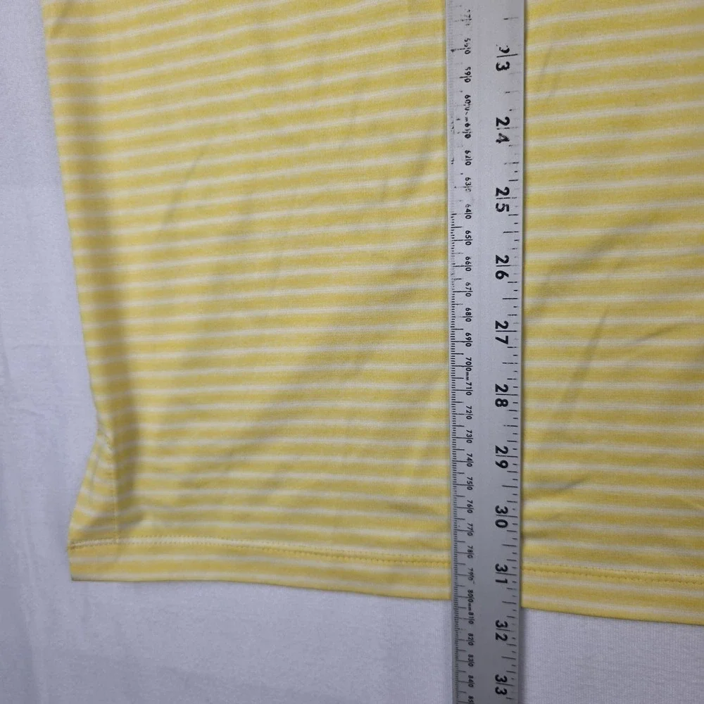 Nike Tiger Woods Polo Shirt Mens XXL Yellow Striped‎ Dri-FIT Golf Performance